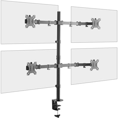 RICOO Monitor Halterung 4 Monitore Bildschirmhalterung Halter TS2811 höhenverstellbar für 13-32 Zoll Bildschirm Tischhalterung Arme VESA 75x75 100x100 Monitorhalter