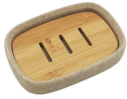 Seifenhalter aus Kunstharz, Seifenschale, selbstentleerend, Beige | Seifenbox für Badezimmer, Küche, Spüle, Sandstein-Optik,langlebiger Seifenhalter, leicht zu reinigen
