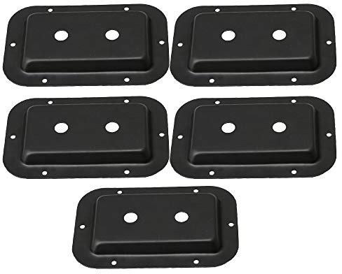 BQLZR 13,7 x 9 x 1,2 cm, schwarz, Stahl, 6,35 mm Klinkenplatte, Cinch-Bindung, Pfostenplatte für Lautsprecher, 5 Stück