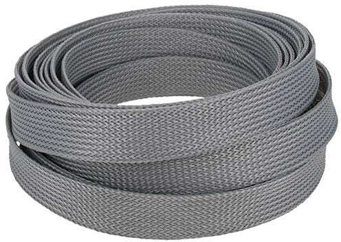 Othmro 1pc Cable Management Sleeve, Braided Cable Tidy, Cord Cover Wire Hider, 5m Cable Organizers Wire Tidy for TV/PC USB Cable, Gray (Width:16mm)