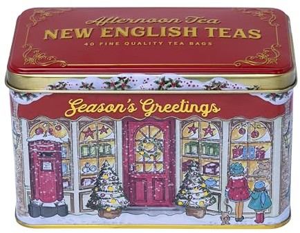 New English Teas Season's Greetings Christmas Tea Tin with 40 Teabags