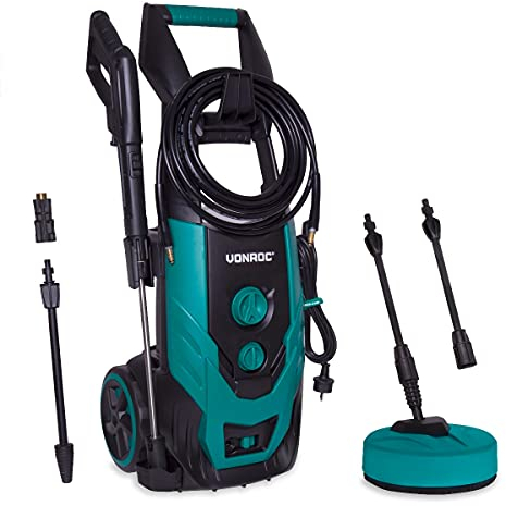 VONROC Hochdruckreiniger 170bar - Fassadenreiniger für mittelschwere Reinigungsarbeiten [2200W] - Durchfluss [450 l/h] Reinigungstank, Aluminium Pumpe - inkl. Terassenreiniger
