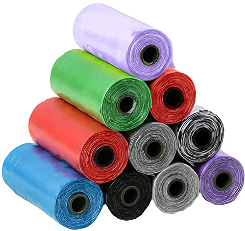 Retoo 150 Stück Hundekotbeutel Set Robust Mehrfarbig Große Kotbeutel, Extra Dick, Stark und Feuchtigkeitsbeständig, Sicher und Auslaufsicher, 10 Rollen à 15 Stück