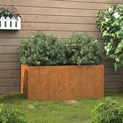 ZEYUAN Jardinière Gris 62x30x29 cm Acier corten,Jardinières,Jardinieres Exterieur,Bac Jardiniere,Bac à Fleurs Extérieur,Jardinieres Balcon,Jardinières,Jardinieres Exterieur,Bac Jardiniere,