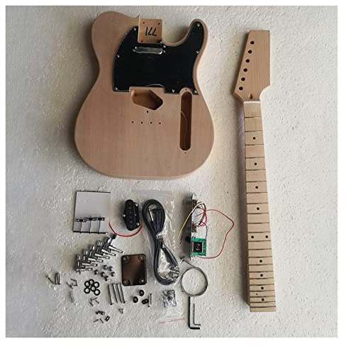 Fachmann E-Gitarren-Bausatz Unfertiger Mahagoni-Korpus, Ahornhals, 22 Bünde, E-Gitarren-Set Für Selbermachen Selbstbau Gitarrenkit