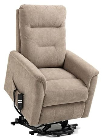SHIITO | Sillón Relax Eléctrico Power Lift | Máximo Relax y Comodidad | Modelo Argos - Beige | 110 x 92 x 78 cm