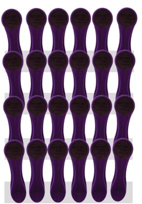 24 pinzas para la ropa con muelles en espiral y agarre suave, tacto suave, color lila antracita