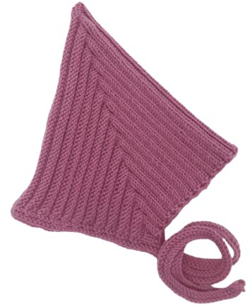 Babymütze, Zwergenmütze, Pixie-Mütze, handgestrickt, Schurwolle (Merino) - Gr. 0-6 Monate in altrosa