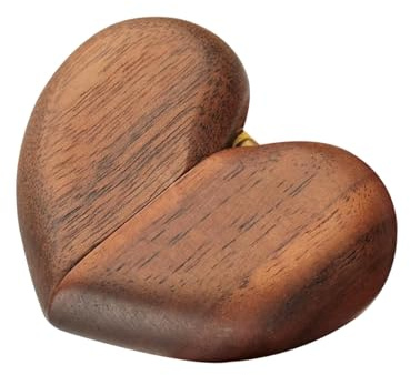 GIONAR Ringschatul, Ring Schatulle, Herz Ringschatulle aus Walnussholz, Ringbox hochzeit, Verlobungsring Box, Ringschachtel für Hochzeit Verlobung Heiratsantrag Jubiläen Ringe Aufbewahrung