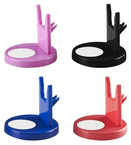 Plastic Hot Melt Glue Gun Stand, Glue Gun Stand 4 Pack Includes Non Stick Glue Gun Pad for Various DIY Crafts and Home Decoration (4 Colors)