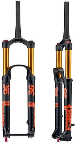 KLYso Travel 140mm Rebound Adjust Thru Axle Front Fork Tapered Manual Lockout DH MTB Air Fork Downhill Mountain Bike Suspension Fork(Black Gold,26'')