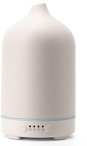 Diffuserlove Ceramic Diffuser 250ML Essential Oil Diffusers Aromatherapy Essential Oil Humidifier for Room Air Humidifier for Home Bedroom Stone Diffuser (White Big Size 250ml)