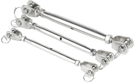 304 Stainless Steel Rigging Screw Open/Closed Body Turnbuckle Marine Boat Jaw/Jaw M4-M20 Hook & Eye Wire Rope Tension 1Pcs(Closed Body,M6)