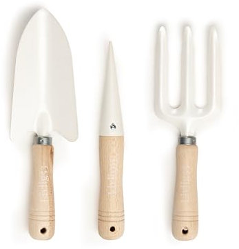 Set di attrezzi da giardino LIVLIG - Set di attrezzi da giardino con pala, rastrello, zappa con forca, manici in legno di quercia e acciaio - regali da giardino per aiuole e giardini