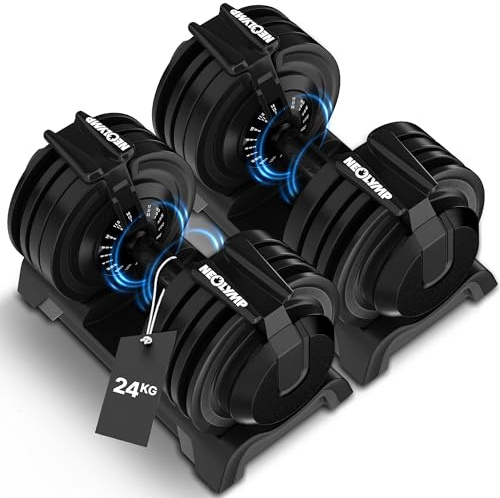 NEOLYMP Kurzhantel verstellbar (2-40 kg mit 16 Gewichtsstufen) platzsparendes Dumbbell Set - Hanteln Set verstellbar für Männer & Frauen - Gewichte Kurzhanteln