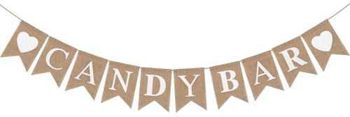 Candy Bar Girlande, Hochzeit Deko Banner, Candy Bar Banner, Candy Bar Dekoration Zubehör, Wimpelkette Deko für Hochzeit Geburtstag Party Fotorequisiten