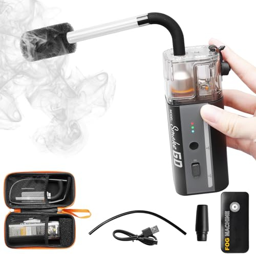 Mini macchina per il fumo con telecomando senza fili, 30 W, portatile con batteria, portata di 10 m, ricaricabile, per fotografia, matrimoni, feste e Halloween