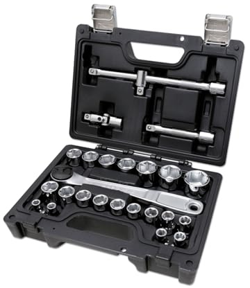 Beta BW 923E/C25 – Set Professionale da 20 Chiavi a Bussola Esagonali e 5 Accessori, in Cassetta di Plastica