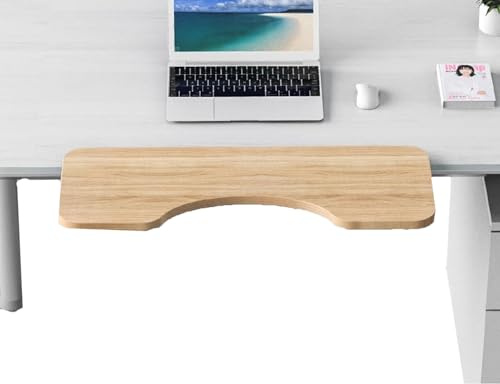 Bandeja De Cajón Para Teclado, Extensión De Escritorio Para Computadora Estante De Reposabrazos De Montaje En Mesa Soporte Para Brazo Codo, Instalación Sin Ag(Size:Round board 55*24cm,Color:Arce)