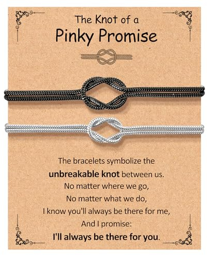 Trinckle Matching Couple Bracelets for Him and Her, Pinky Promise Love Knot Bracelet for Best Friends, Forever Bracelet as Romantic Anniversaries Birthday Friendship Jewelry for Boyfriend Girlfriend