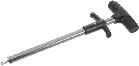 iplusmile Outil de Pêche Dégorgeoir en T en Acier Inoxydable et Alliage D'aluminium, Extracteur D'hameçons Profond Gris, Accessoire de Pêche Extérieur 1 Pièce pour Retrait Rapide et