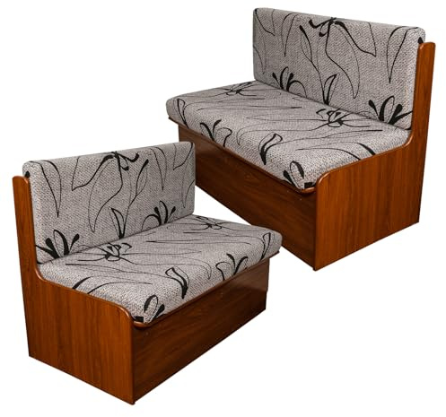 CRFATOP Printed RV Dinette Cushion Covers Set of 2 Soft Camper Seat Slipcover Stretch Sofa Loveseat Chair Cover Futon Protector for RV Camper Car Bench 2 Backrest Cover & 2 Bench Cover,C02