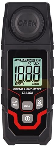 Misuratore di luce, TA636A Luxometer Professionale Lux Meter Luce Palmare 0.1200000LUX/0.0120000FC Fotometro Ad Alta Precisione Illuminometro, Fotografia del Misuratore di Luce