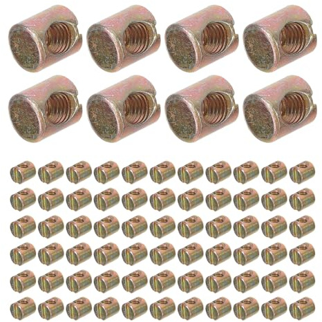 Toddmomy Dadi a Barilotto M6 per Mobili Set da 100 Pezzi Viti di Sicurezza per Culle e Dadi di Fissaggio Testiera Kit Ferramenta per Montaggio e Riparazione Mobili in Legno