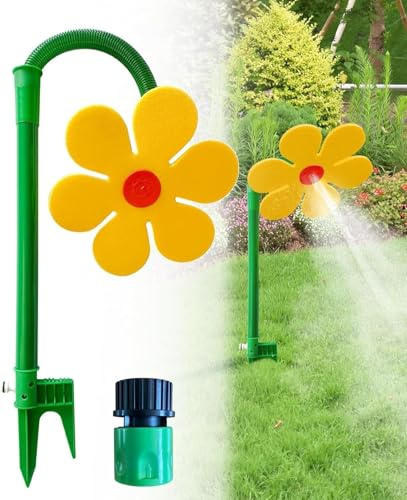 Aspersor Crazy Daisy Giratorio de 360° para jardín, Sistema de riego Divertido con aspersores de Flores para niños y Mascotas