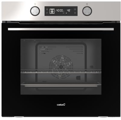 CATA MDS 8211 X AIR FRYER Horno Multifunción Digital Integrable 60 cm, 73 L, 12 Funciones, Vapor Pro, Air Fryer, Clase A, SoftClose, Guía Telescópica, Inox y Cristal Negro