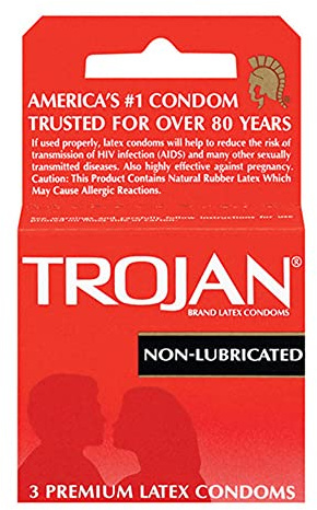 Trojan Non-Lubricated Premium Latex Condoms 3 ct