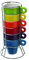 Paxanpax PSA462_04 Stackable Set of 6 Espresso Ceramic Mugs & Stand for Tassimo Capsule Pod Coffee Machines, 60 milliliters, Multi-Colour