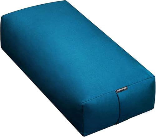 Sunshine Yoga Extra Firm Large Yoga Bolster, 24 x 12 x 6 Restorative Yoga Pillow With Handles and Removable Cover, Rectangular Cotton Cushion for Studios, Pack of 1, Oceanside