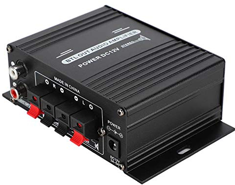Annadue Mini Amplificador de Potencia AK170 12V 47K 40W Amplificador Digital de Audio, Receptor de Audio Estéreo de Doble Canal USB/AUX/FM para Altavoces Domésticos