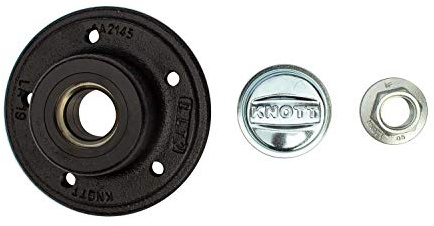 Knott Buje con Rodamiento Compacto 5x112 para Ejes de Remolque sin Freno VG7, VG10 y VG13, Kit de Repuesto Original de 34x64x37 mm con Tapa de Cubo y Tuerca Brida