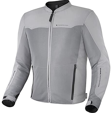 SHIMA OpenAir Motorrad Jacke Herren mit Protektoren AirForce Rückenprotektor Motorradjacke Sommer Mesh Belüftet Textiljacke Schutzjacken Protektorenjacke Luftige (Männer, Grau, L)
