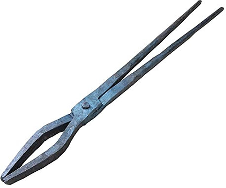 Tenaza de forja Pinzas de herrero de punta plana 450mm 700g Tenaza de forja para la fabricación de cuchillos Herrero Forja del yunque
