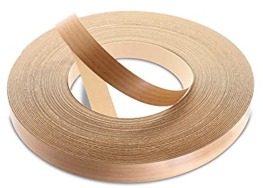 WoodPress® 22mm Buchenholz-Stil Melamin Kantenumleimer mit Schmelzkleber – 50m Industrielle Rolle – Einfaches Aufbügeln für Heimwerker