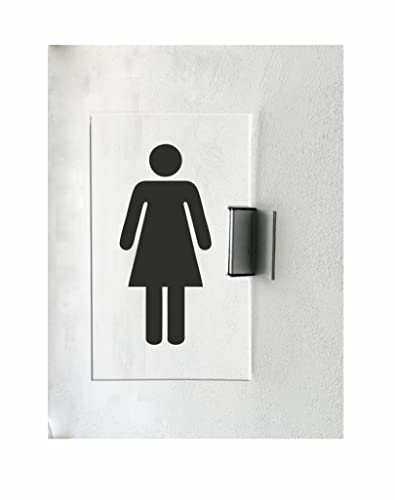CARTELLO IN PLEXIGLASS A BANDIERA SEGNALETICO - toilette donne - Con Supporto in alluminio & Stampa U.V. (15X21 CM)