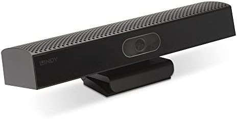 LINDY USB Type A 4K30 Conference Soundbar & Camera, 4K Ultra-HD Webcam, 360° Omni-directional Microphone,