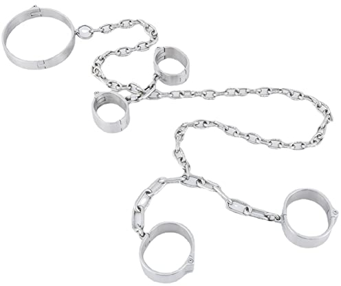 ROLOL Schwere Edelstahl Handschellen Fußfesseln Füße Restraint Werkzeug für Paare Restraint -Handschellen (Color : Female)