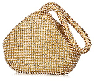 CORIOS Borsa da Sera da Donna Borsa a Mano con Strass Glitterata Pochette Brillante Borsa a Spalla Pochette Piccolo Borsa a Tracolla Borsa Sposa per Cocktail Festa Ballo Cerimonia Oro