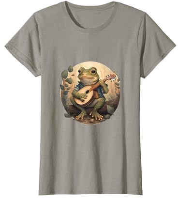 Frog Playing Banjo Gitarre Vintage T-Shirt