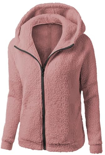 KONG JIMFAN Regenjacke Imprägnierspray Jacke Lange Weste Damen Cardigan Lang Winterjacke Damen Wollmantel Damen Regencape Damen Wasserdicht Grüner Trenchcoat Damen Softshelljacke Damen(Pink,XXL)