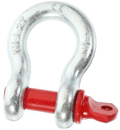 Gatuida 1/2 Inch Galvanized Shackle Pin 2 Ton Heavy Duty Shackle Replacement for Lifting and Unloading, High Strength Anti-rust Galvanized Steel Ring Clamp Buckle