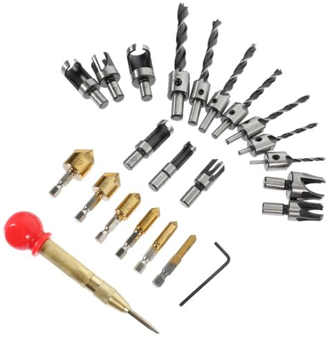 JECOMPRIS Senkbohrer 1 Satz handbohrer set holzbohrer Holz-Spülenbohrer-Set für Holz Tischlerset-Dübelbohrer Tischlerwerkzeuge und -ausrüstung Senker für Holz Kork einstellen Stecker