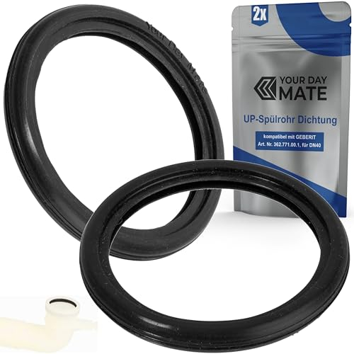 Junta para tubo de descarga, 2 pzs, recambio para 362.771.00.1, compatible con tubo de descarga oculto GEBERIT DN40/45mm como 361.887.16.1 Prolongación de tubo de descarga, Ø 54 mm exterior