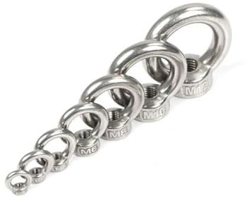 BMPAALN Hebeösenmuttern Ring Ringschraube Ring Hakenmutter Schrauben M3 M4 M5 M6 M8 M10 M12 M14 M16 M20 M24 Edelstahl 304 (Size : M10(10PCS))