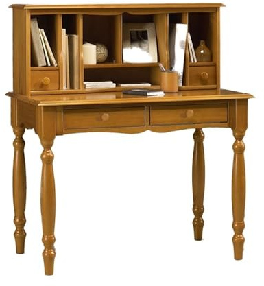 ACTUAL DIFFUSION Secrétaire Pin Massif Miel Style Anglais 4 Tiroirs 7 Niches L 100 H 114.3 P 56.4 cm