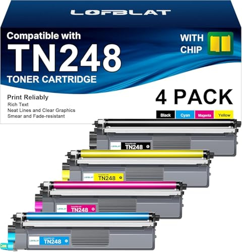 LOFBLAT TN248 TN248XL MFC-L3760CDW TN-248 Toner Ersatz für Brother TN248 | für Brother MFC-L3740CDW Toner DCP-L3560CDW DCP-L3520CDW DCP-L3520CDWE MFC-L8390CDW MFC-L3740CDWE HL-L3220CWE (4er-Pack)